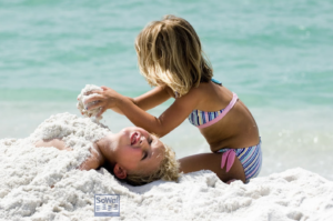 Kids having fun on the beach