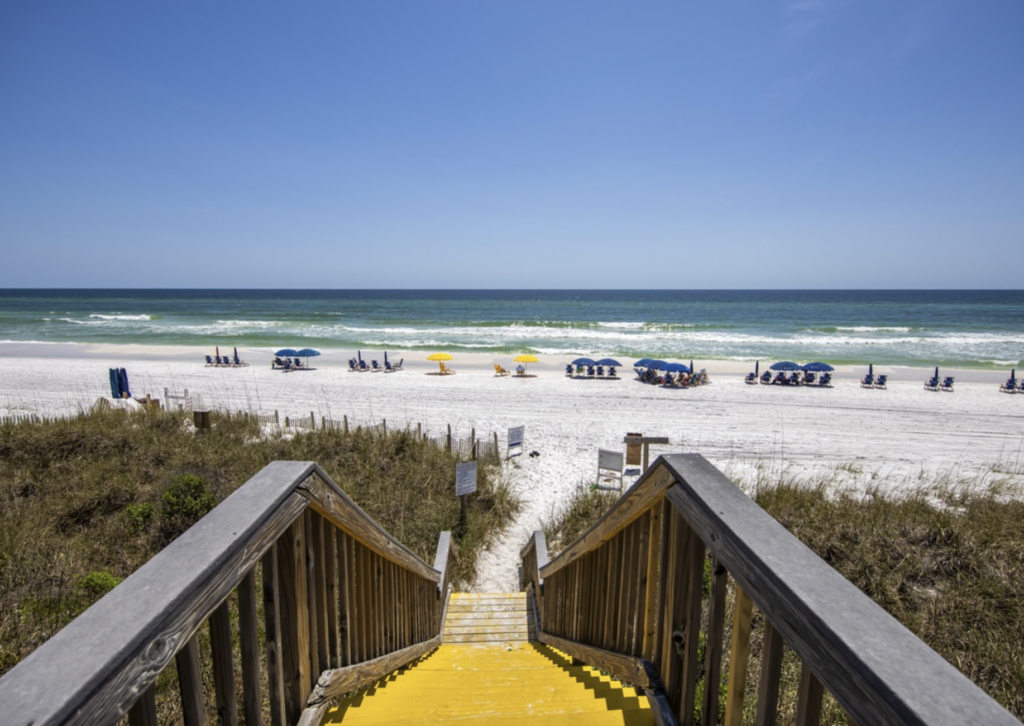 steps down to the 30A beach