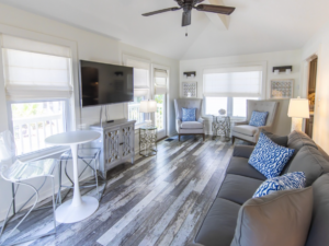 Living area in the Tide Life + Carriage House