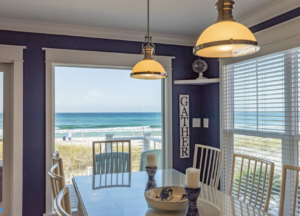 Dining area at Diamond Dunes - this 30A holiday rental has lots of space to host Thanksgiving or Christmas at the beach