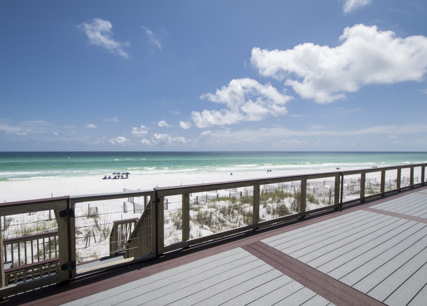 View of a sandy beach from one of our 30A FL vacation rentals